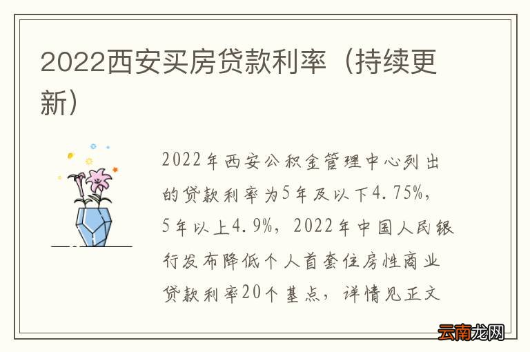 持续更新 2022西安买房贷款利率