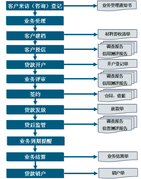 龙戈小额贷款管理系统流程示意图