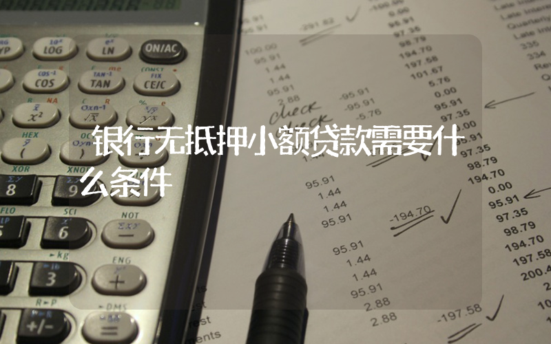 银行无抵押小额贷款需要什么条件