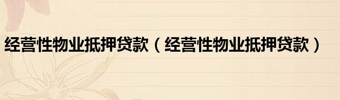 上海经营性物业抵押贷款案例分析及案例